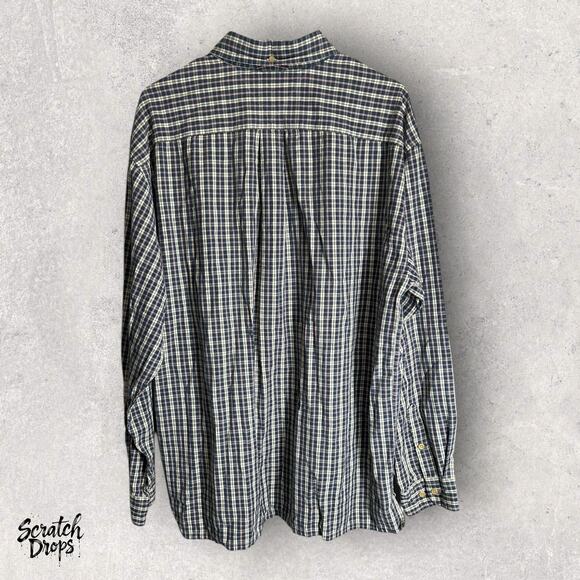 Vintage 90s Plaid Shirt XL Men's Long Sleeve Button Up Retro Grunge Casual Top - Picture 5 of 5